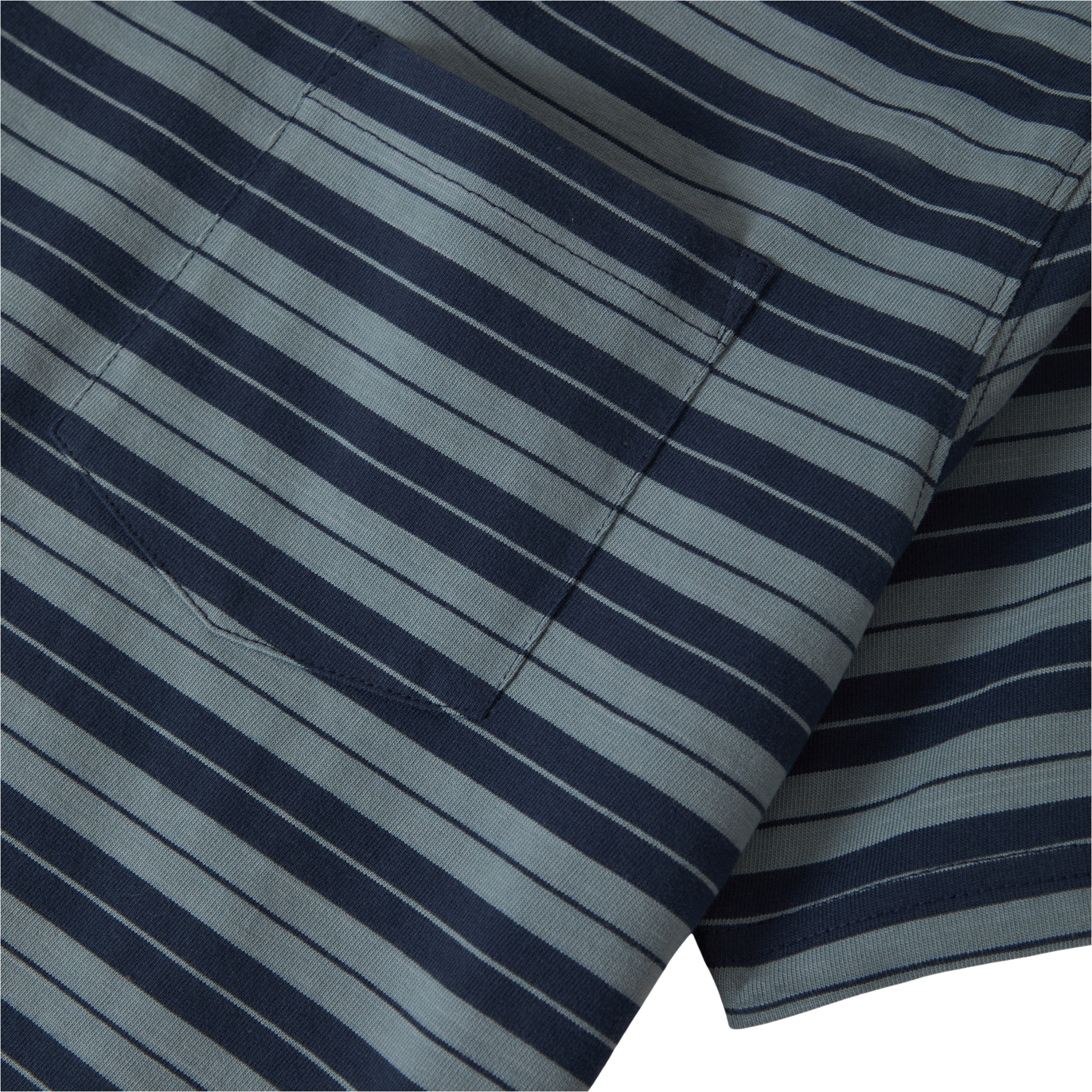 2026 Brixton Mens Nova Stripe Pocket Tee 22975 - Midnight Blue / Future Grey Worn